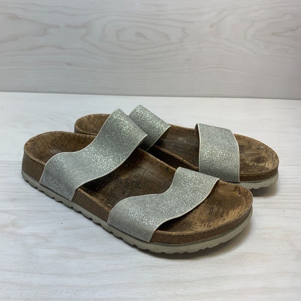 Birkenstock Birki's Curacao Sandals Women's Size 36 US 5 Silver Glitter‎ Slip On